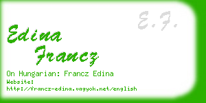 edina francz business card